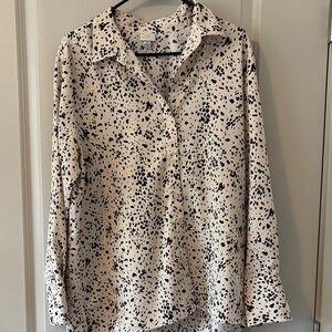 A New Day Cream and Black Patterned Top